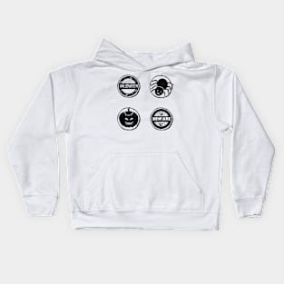 Halloween Watercolor Badge Collection - Black Kids Hoodie